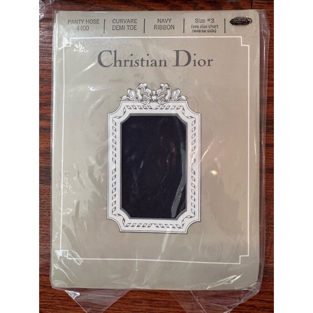 VTG NEW Christian Dior Pantyhose Lot of 7 Size 3 & 4 Brown Beige Black Navy - Picture 5 of 13
